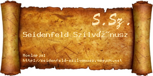 Seidenfeld Szilvánusz névjegykártya